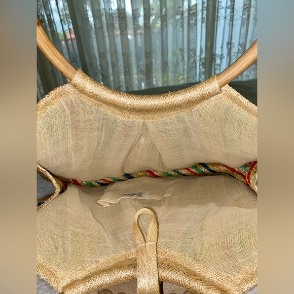 MISTER ERNEST - NWOT/Vintage - Handmade Woven Straw Multicolor Tote - Picture 7 of 8